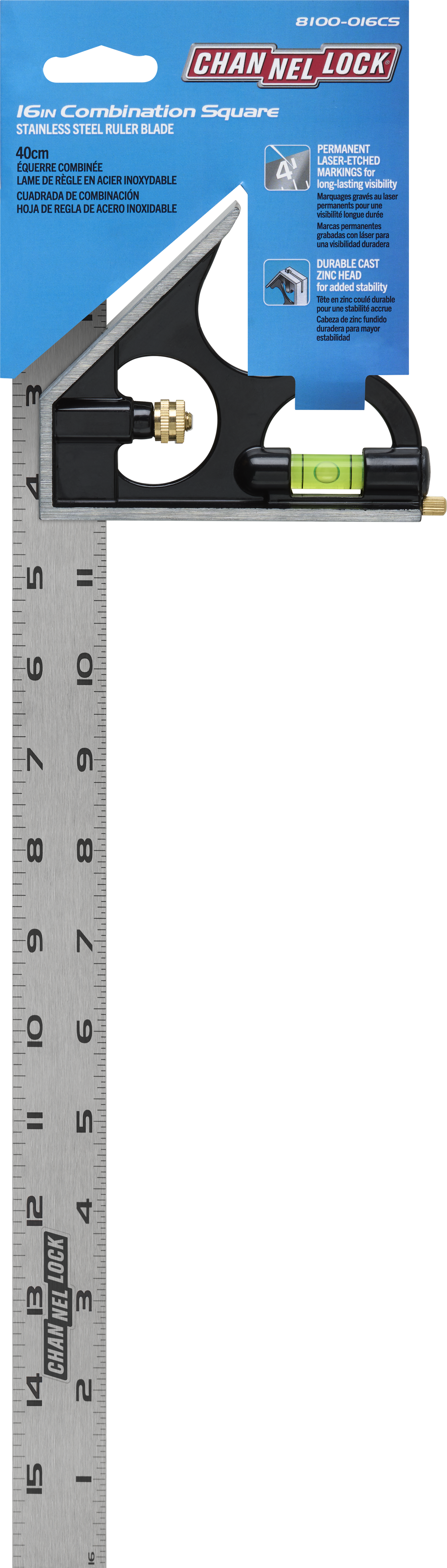 16-inch High-Visibility Stainless Steel Combination Square (8100-016CS)