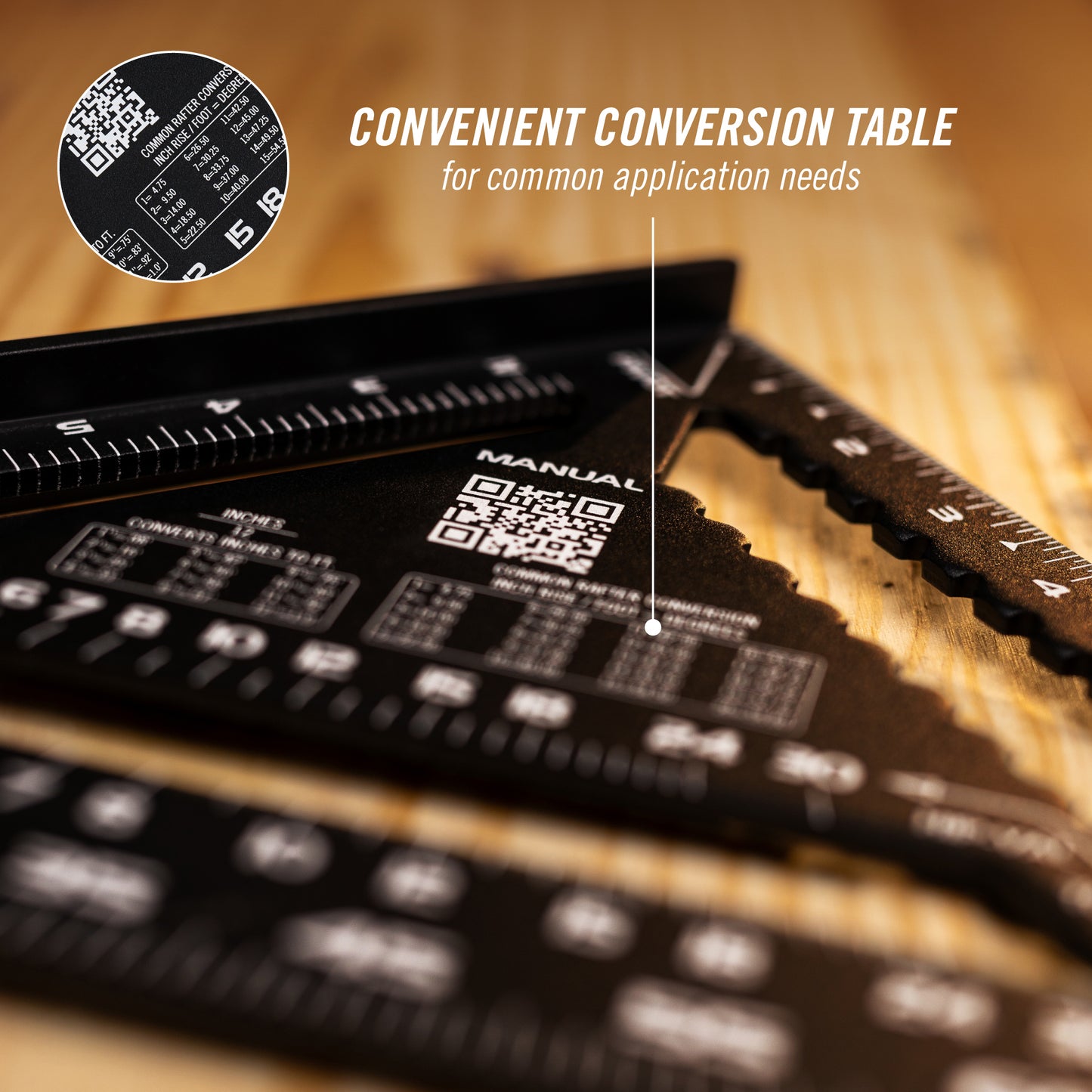 12-inch Laser-Etched Aluminum Extruded Rafter Square (8100-012RS)