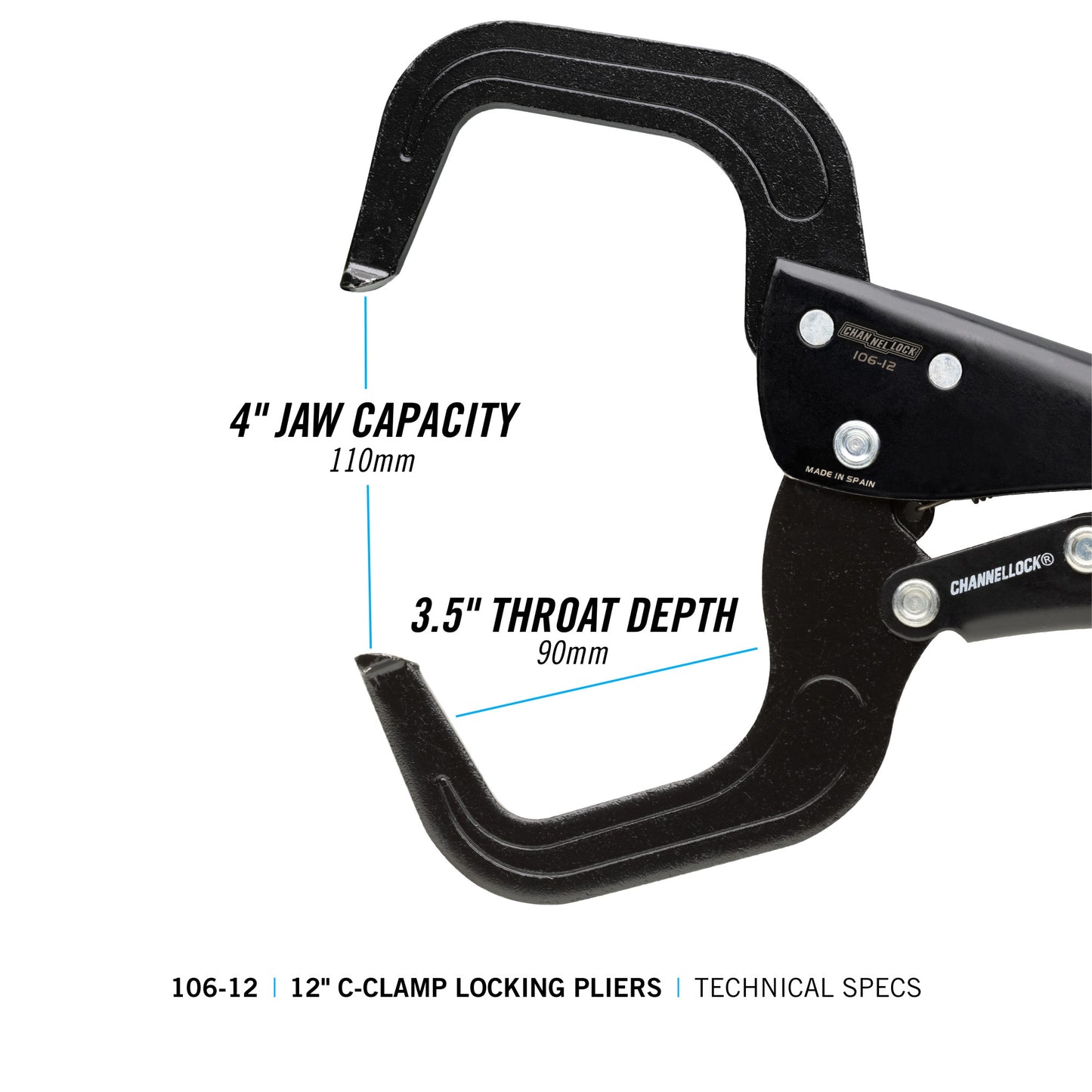 12-inch C-Clamp Locking Pliers (106-12)