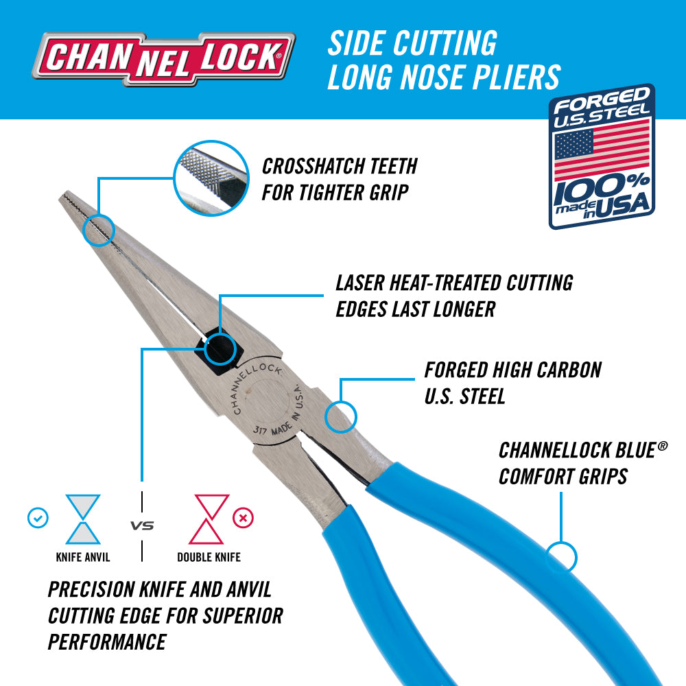 8PC Straight Jaw Pliers Set with Wrench (GS-27)