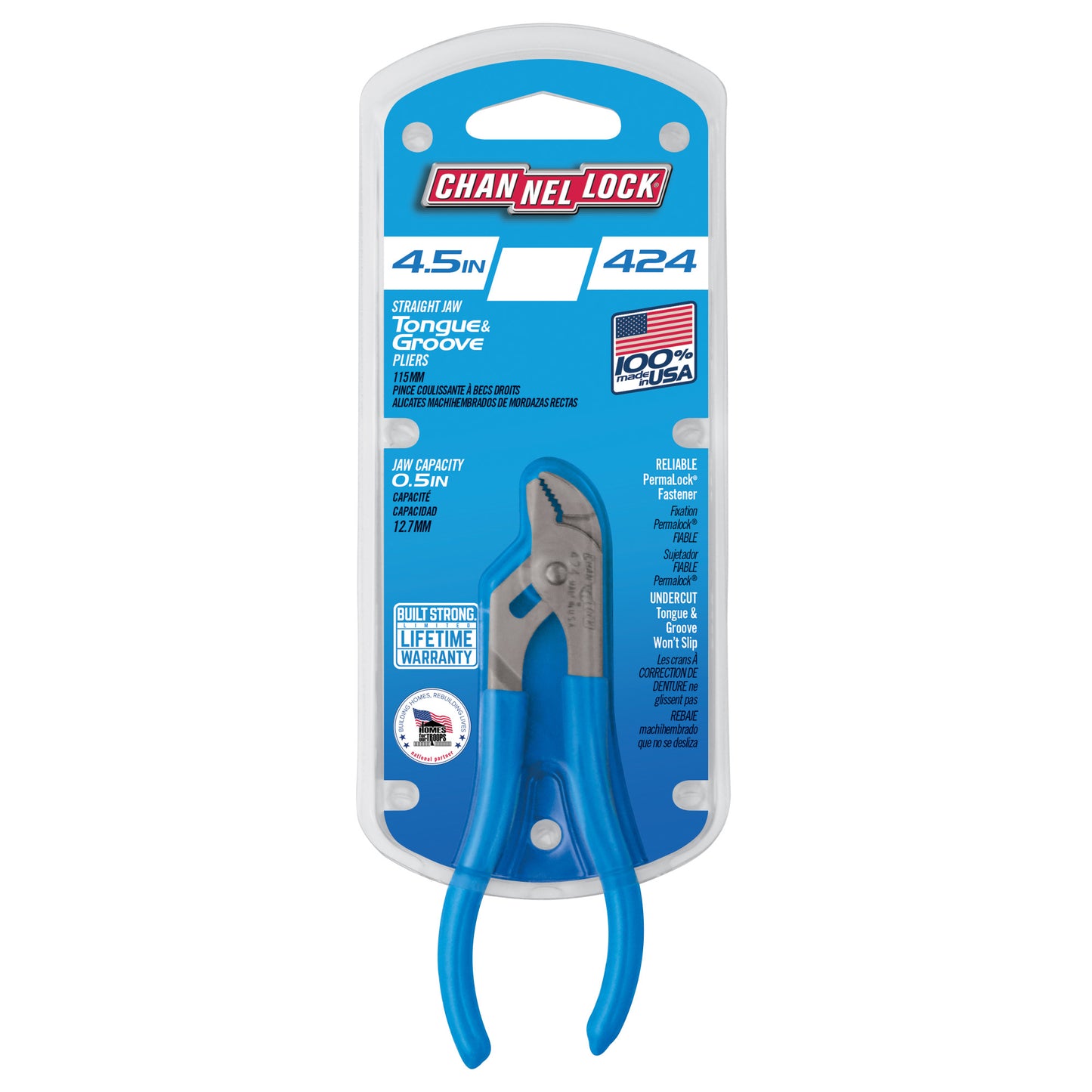 4.5-inch Straight Jaw Tongue & Groove Pliers (424)