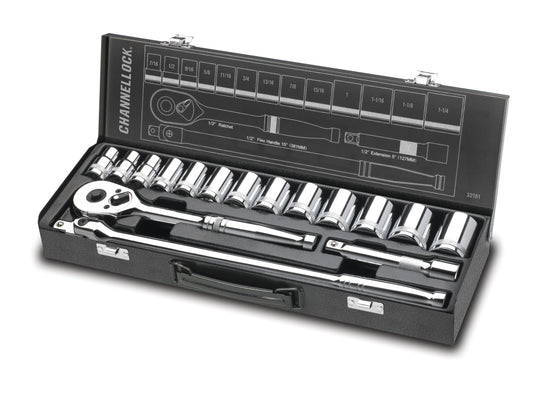 16pc 1/2" SAE Drive Socket Set (32161)