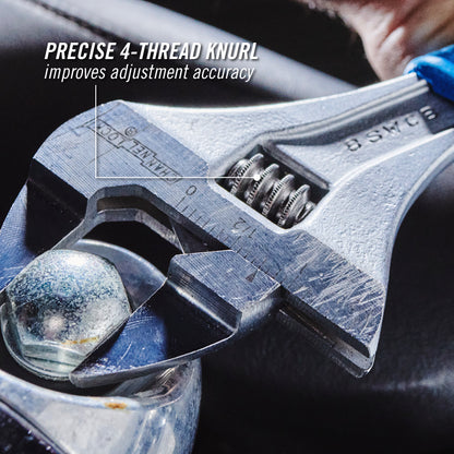 8-inch CODE BLUE® WideAzz® Slim Jaw Adjustable Wrench (8SWCB)