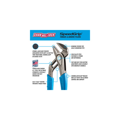 10-inch SPEEDGRIP Straight Jaw Tongue & Groove Pliers (430X)