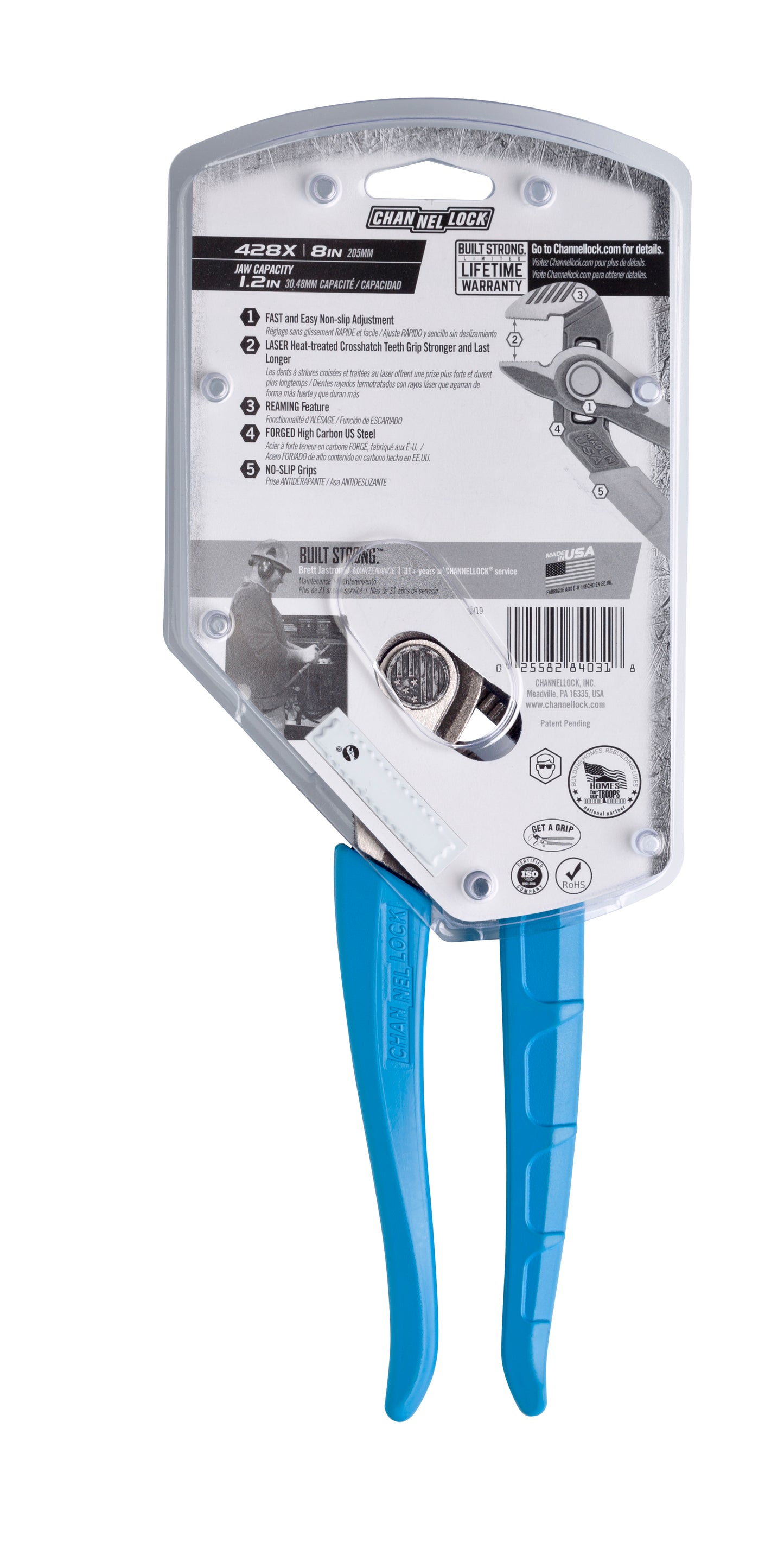 8-inch SPEEDGRIP Straight Jaw Tongue & Groove Pliers (428X)