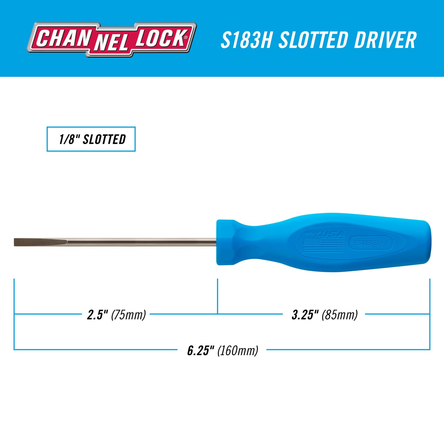 Slotted 1/8 x 3-inch Professional Screwdriver (S183H)