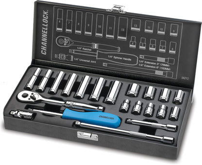 21pc 1/4" Metric Drive Socket Set (34212)