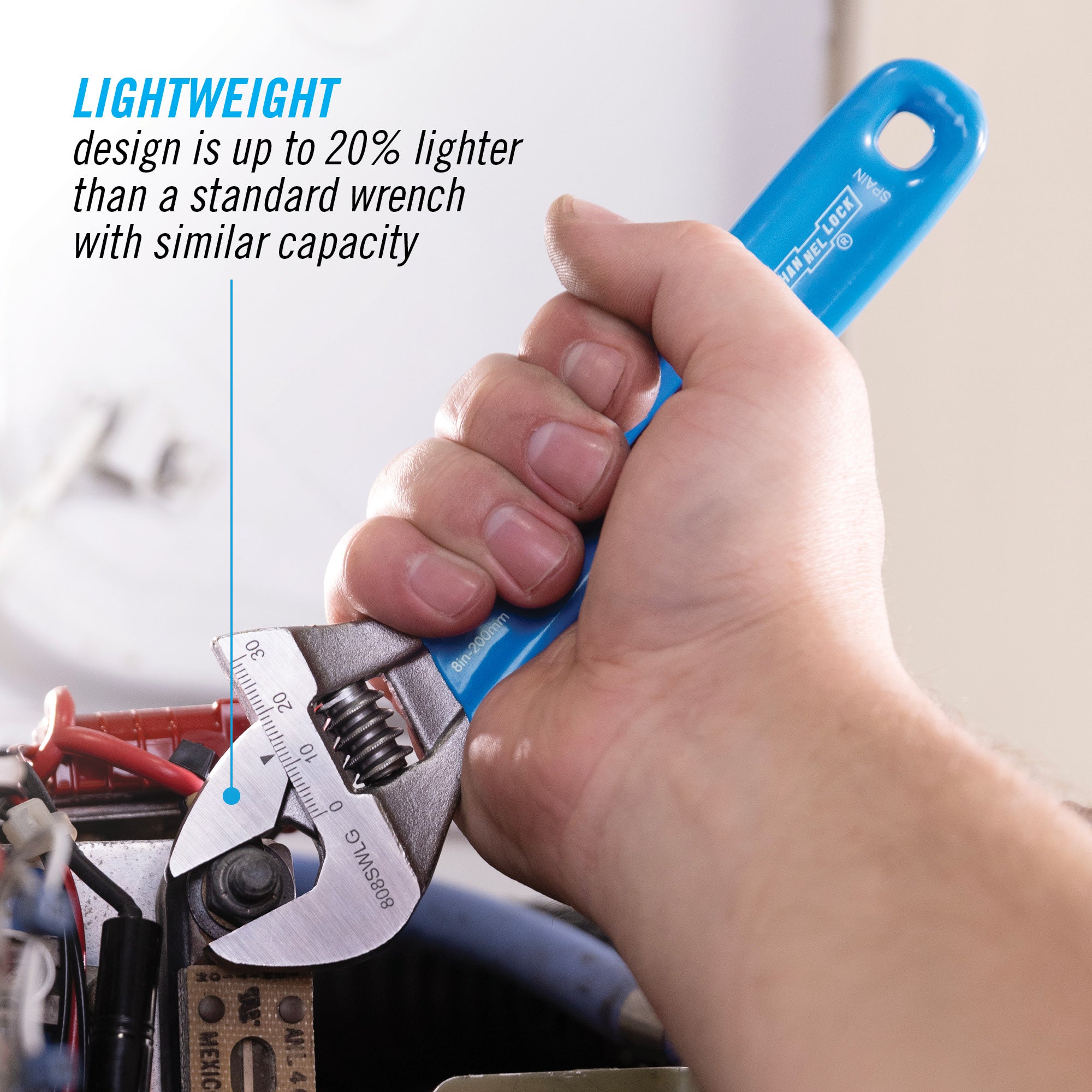 ロッグ 8-inch Lightweight Extra Slim Jaw WideAzz® Adjustable Wrench