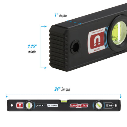 24-inch Professional-Grade Magnetic Aluminum Box Level (5200-0024M)
