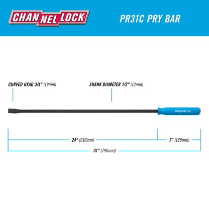 1/2 x 24-inch Professional Pry Bar, 31-inch Overall Length (PR31C)