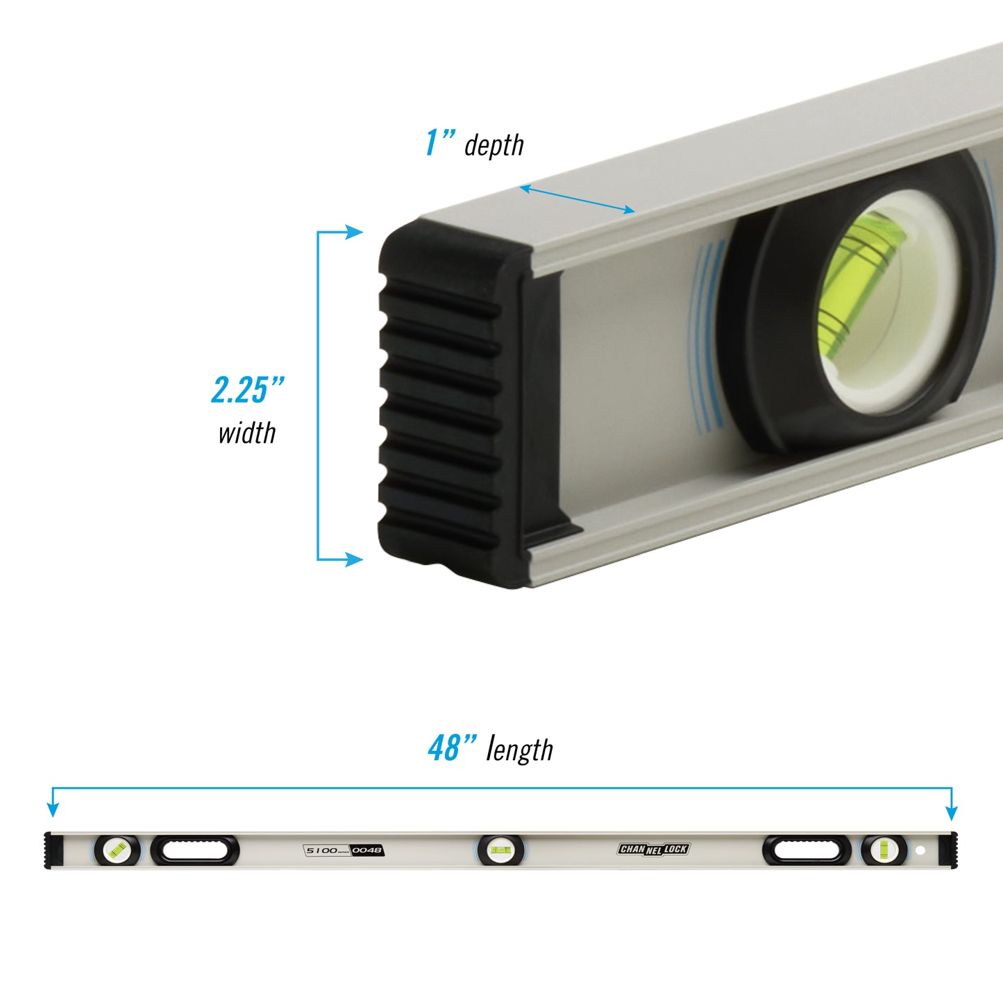48-inch Professional-Grade Aluminum I-Beam Level (5100-0048)