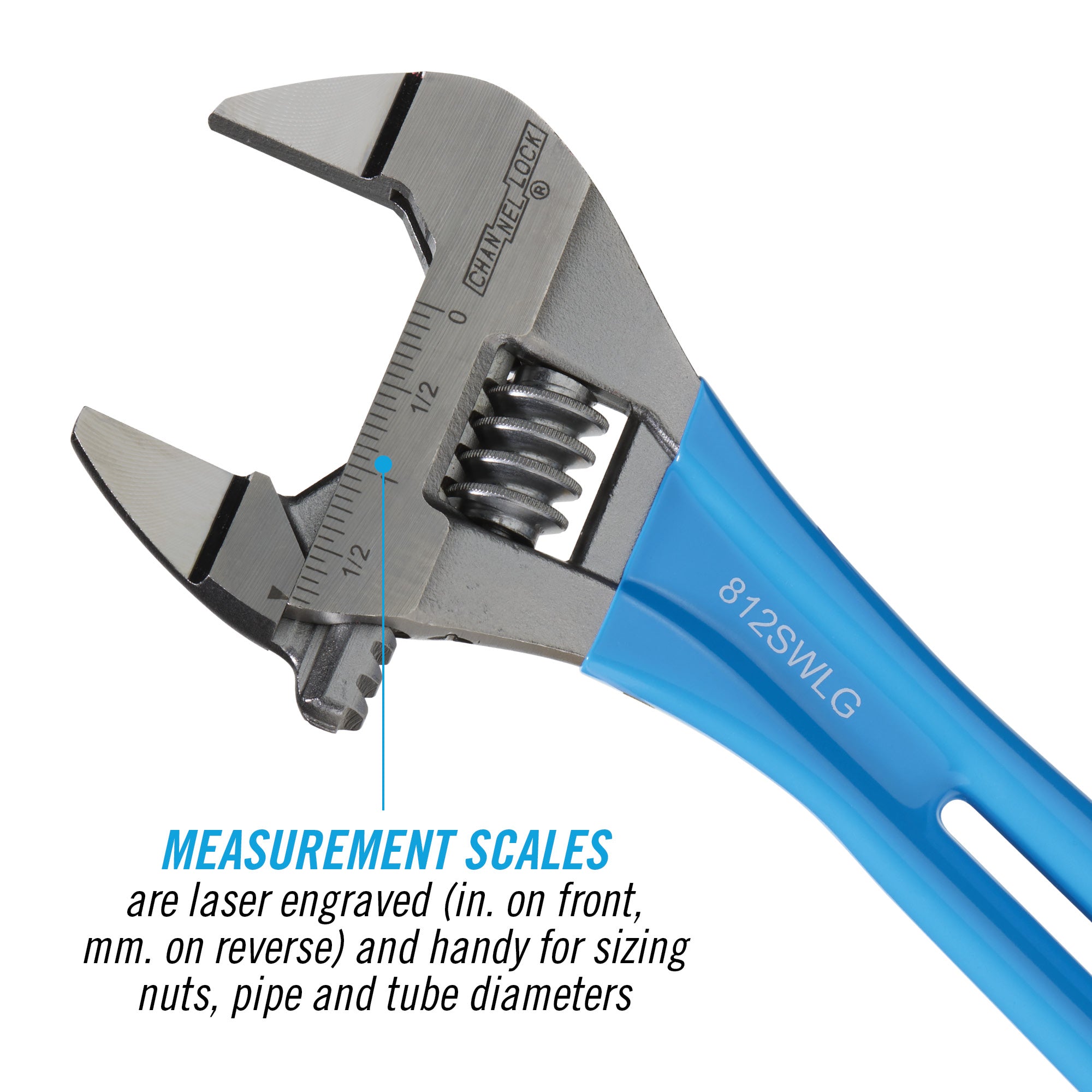 12-inch Lightweight Extra Slim Jaw WideAzz® Adjustable Wrench