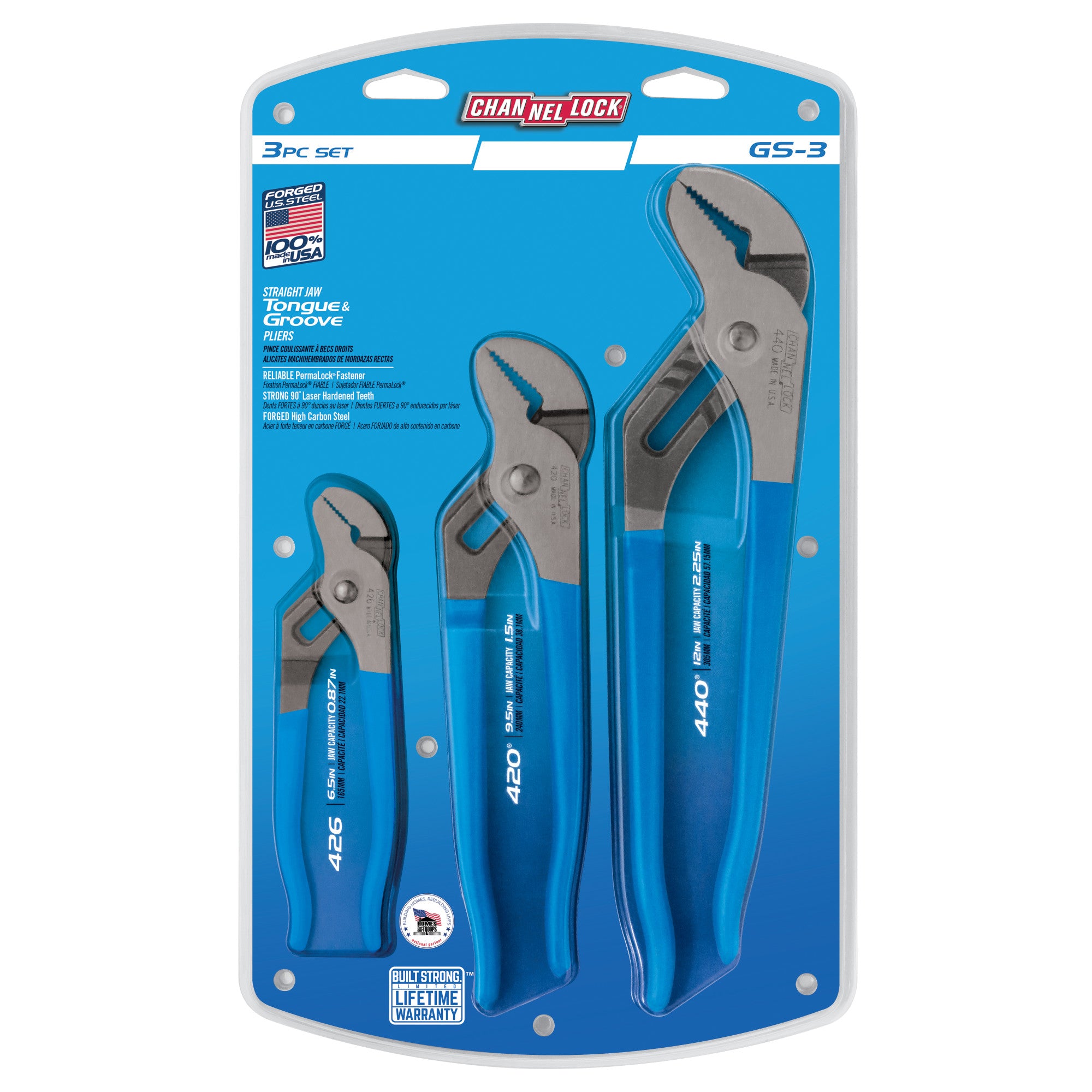 3pc Tongue & Groove Pliers Set (GS-3)