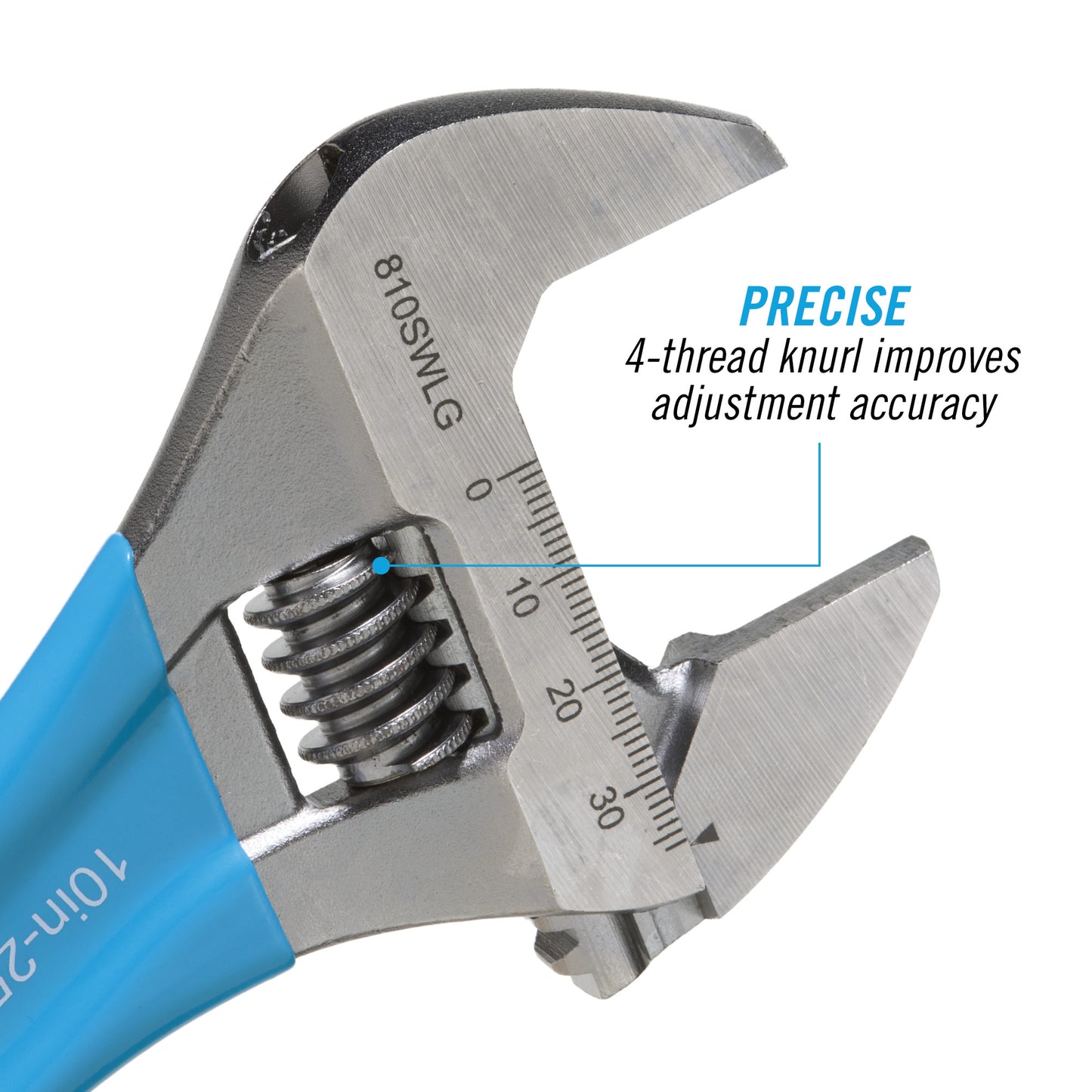 10-inch Lightweight Extra Slim Jaw WideAzz® Adjustable Wrench (810SWLG)