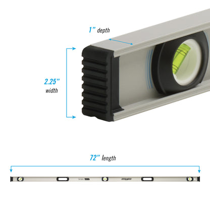72-inch Professional-Grade Aluminum I-Beam Level (5100-0072)