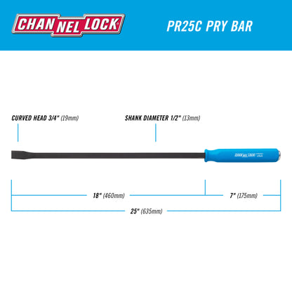 1/2 x 18-inch Professional Pry Bar, 25-inch Overall Length (PR25CECP)