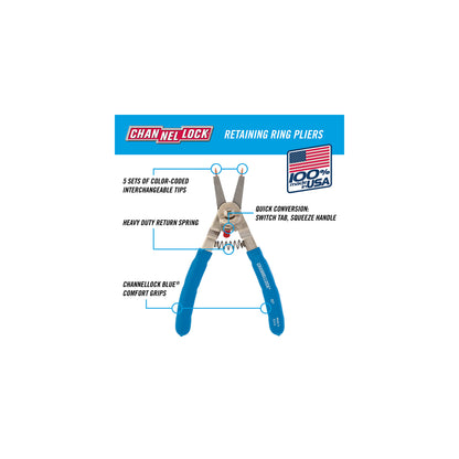8-inch Convertible Retaining Ring Pliers (927)