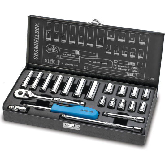 21pc 1/4" Metric Drive Socket Set (34212)