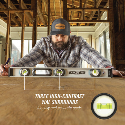 24-inch Professional-Grade Aluminum I-Beam Level (5100-0024)