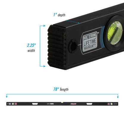 78-inch Professional-Grade Magnetic Aluminum Box Level (5200-0078M)