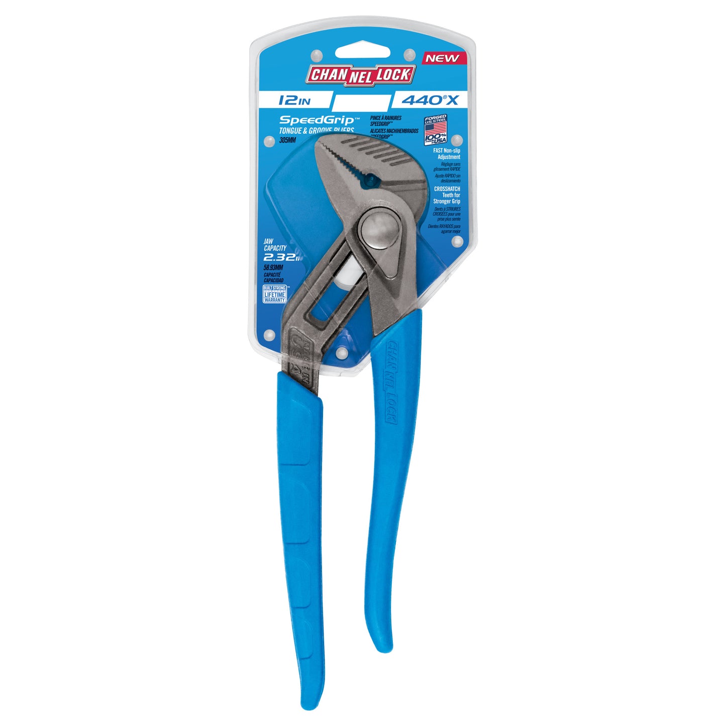 12-inch SPEEDGRIP Straight Jaw Tongue & Groove Pliers (440X)