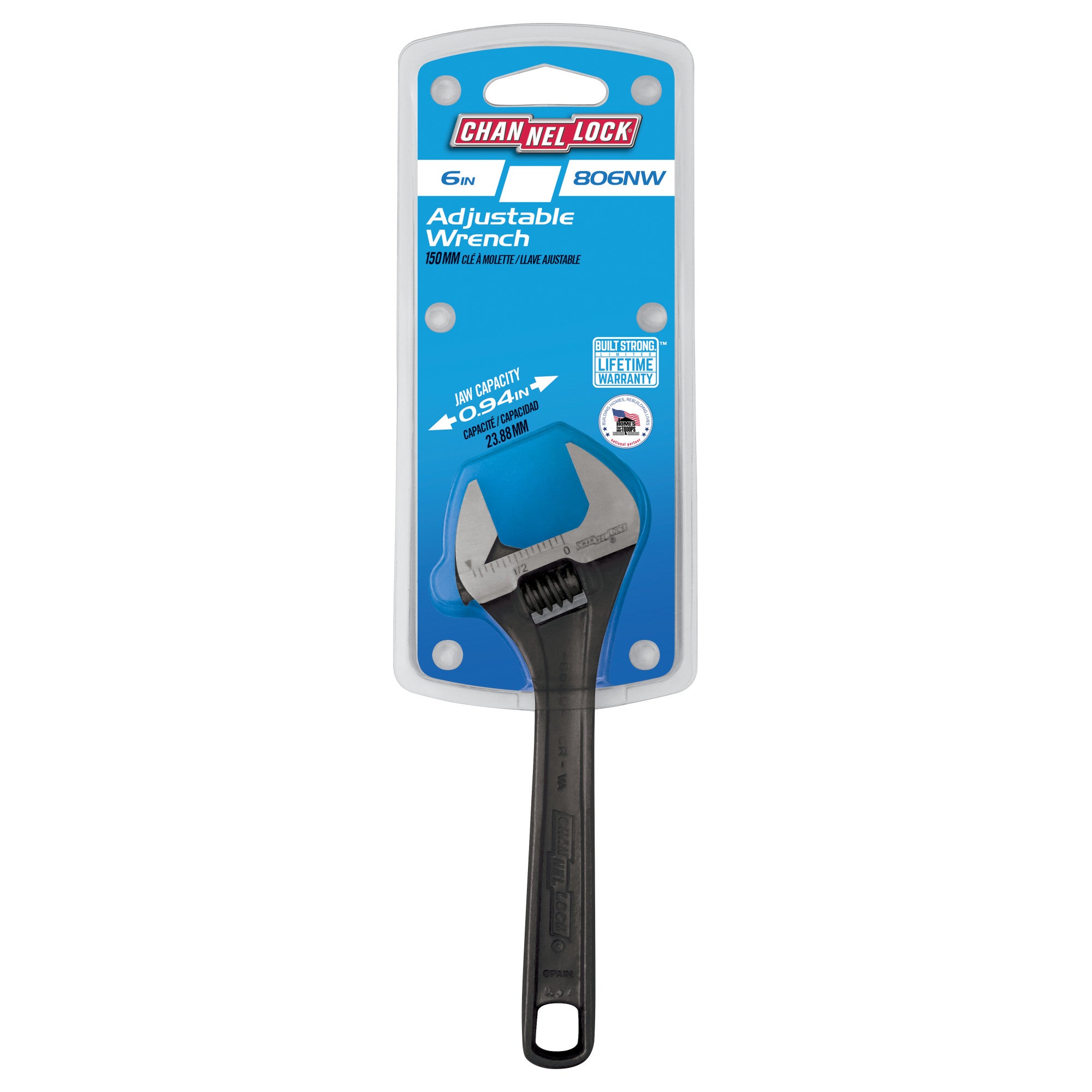 6-inch Precision Adjustable Wrench with Extra Slim Jaw (806SW
