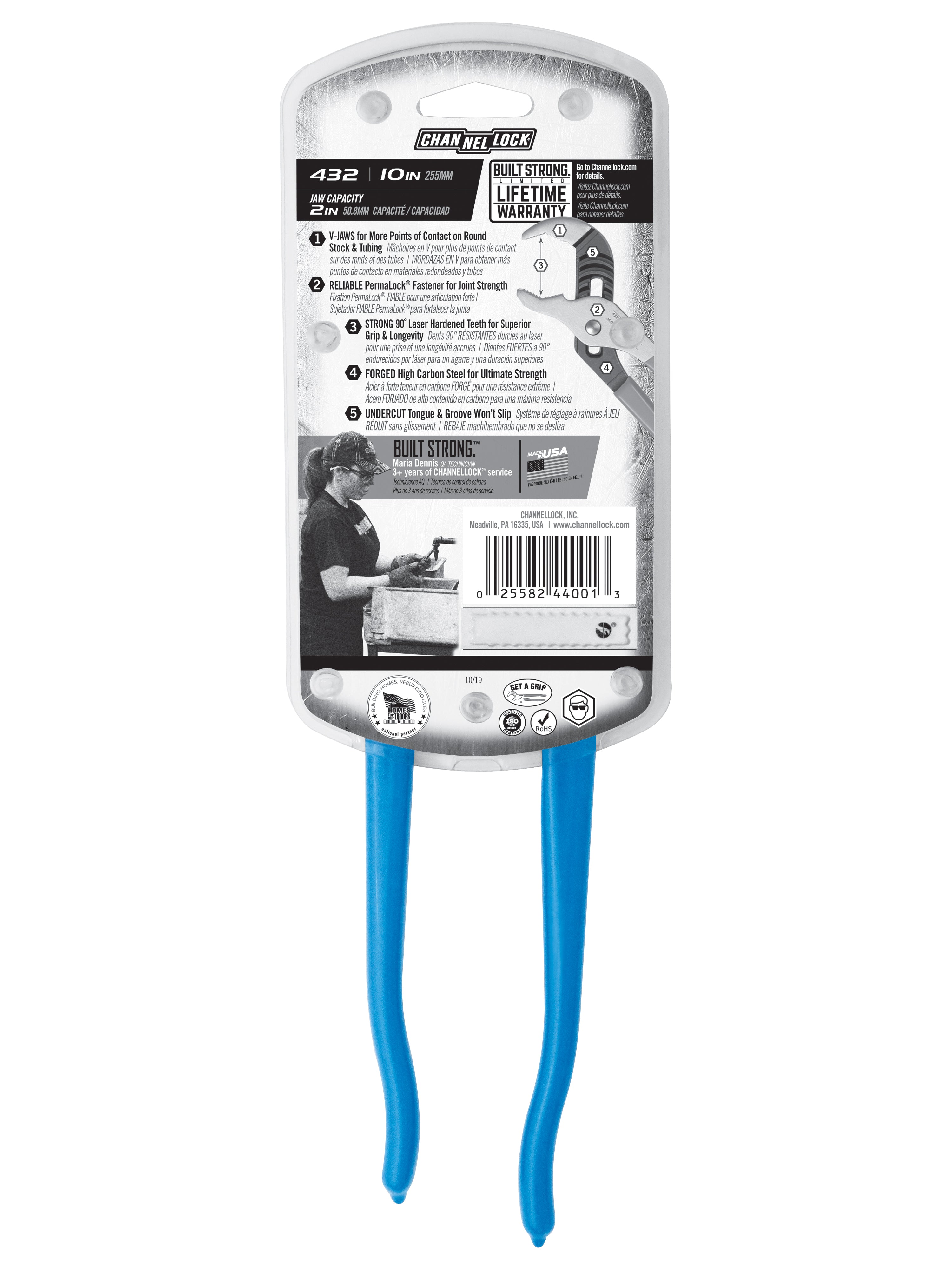 10-inch V-Jaw Tongue & Groove Pliers (432) – CHANNELLOCK®