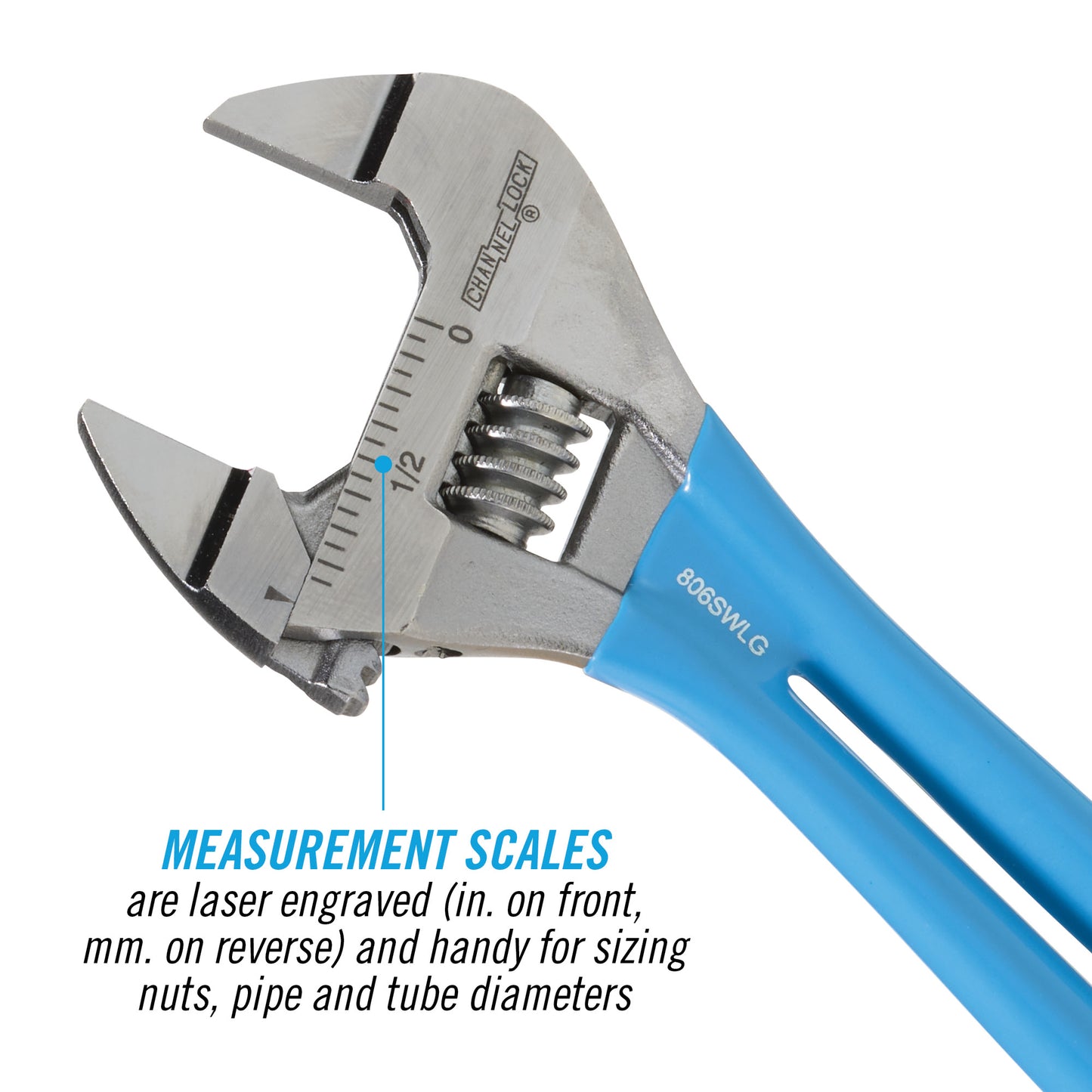 6-inch Lightweight Extra Slim Jaw WideAzz® Adjustable Wrench (806SWLG)